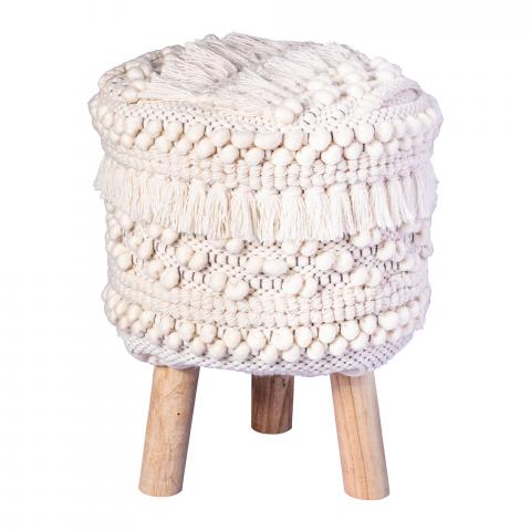 Tabouret décoratif ZARI Crème