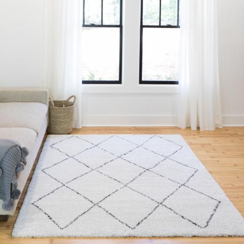 Tapis à poils longs AMORE 7 Ecru