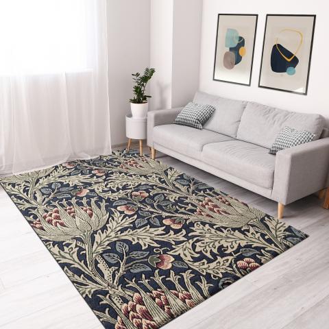 Tapis bleu et vert ARTICHOKE Bleu