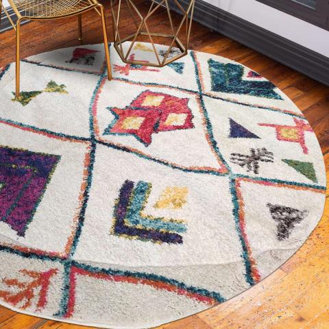 Tapis rond LYN5 OURIKA C Blanc
