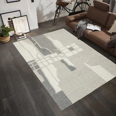 Tapis formes géométriques BUILDING Gris