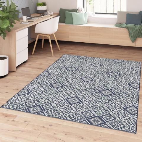 Tapis d'extérieur fait à la machine CASADA 8 Bleu