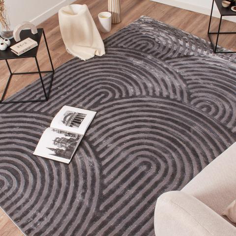 Tapis formes géométriques CEROTEA Gris