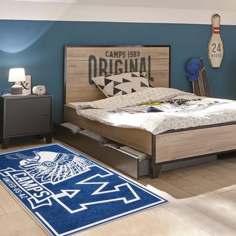 Tapis pour chambre ado INDIAN Bleu