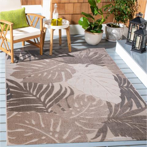 Tapis d'extérieur fait à la machine CHIMEKI Ecru