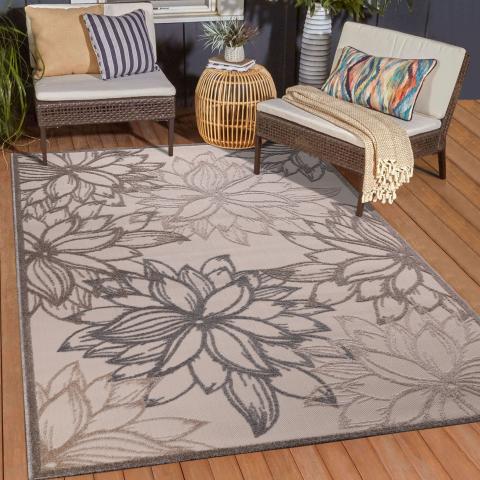 Tapis d'extérieur fait à la machine CHIMEKO Crème