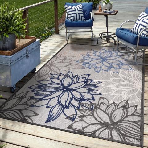 Tapis d'extérieur fait à la machine CHIMEKO Gris