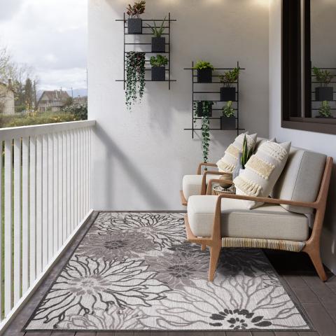Tapis d'extérieur fait à la machine CHIMEKA Gris