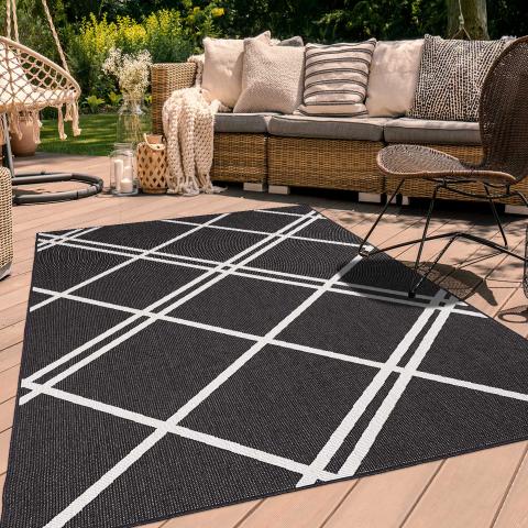 Tapis réversible pour l'extérieur LYN2 AB REVERSIBLE Noir