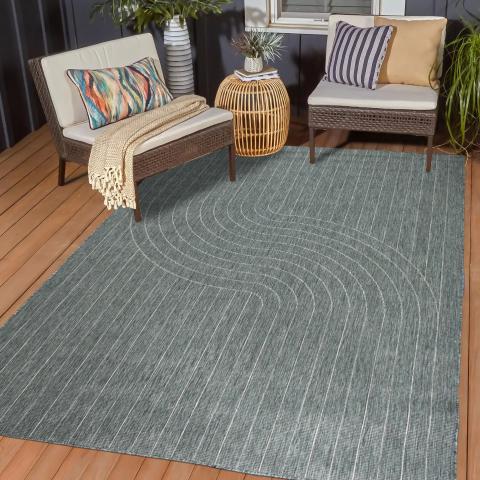 Tapis kilim LYN2 AW REVERSIBLE Vert