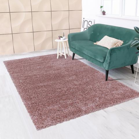 Tapis à poils longs UNI I Rose