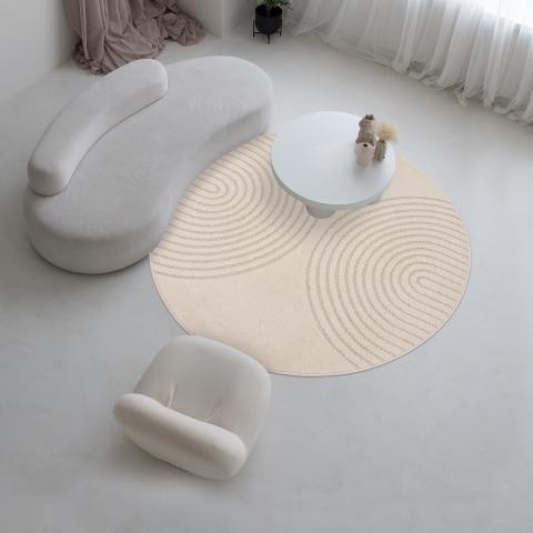 Tapis rond DEMILU Beige