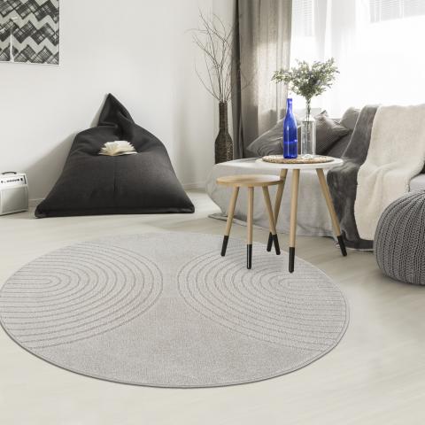 Tapis rond DEMILU Gris