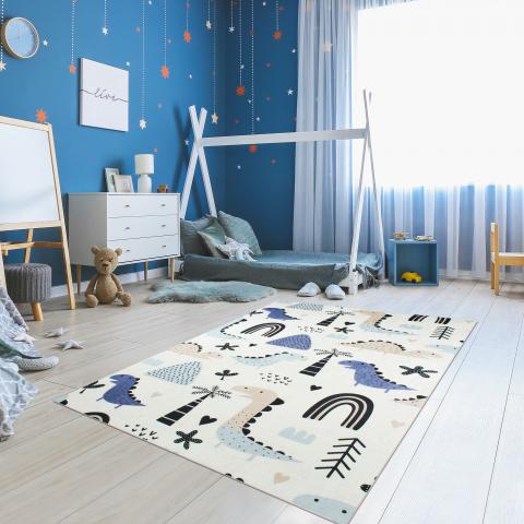 Tapis pour enfant DINO Bleu