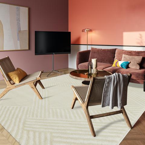 Tapis formes géométriques CEROTEO Crème
