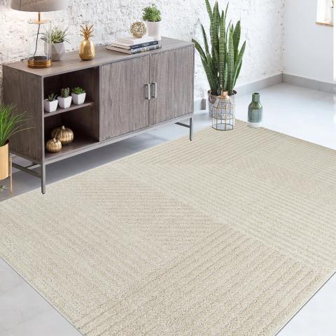 Tapis formes géométriques ELEGANCE C Crème