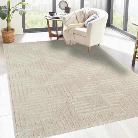Tapis formes géométriques ELEGANCE D Crème