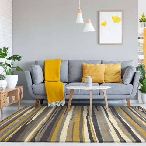 Tapis formes géométriques ELSDON Gris