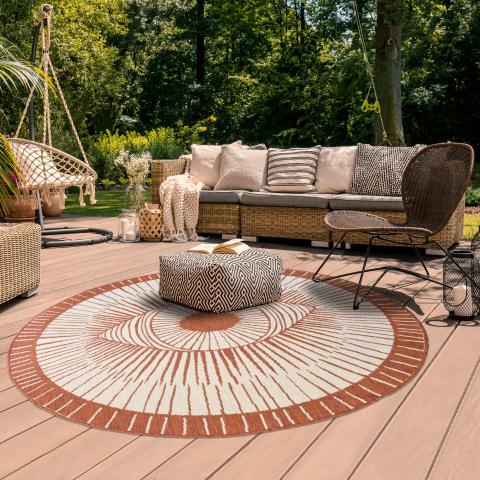 Tapis rond LYN2 B ROND REVERSIBLE Marron