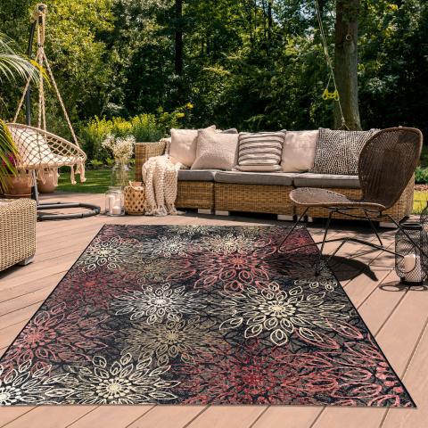 Tapis d'extérieur fait à la machine ORADE Multicolore
