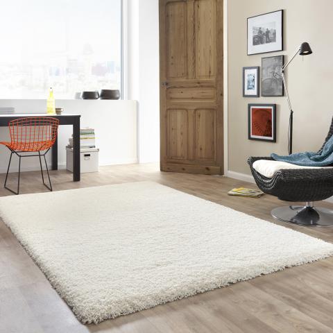 Tapis à poils longs FLEURAN Ecru