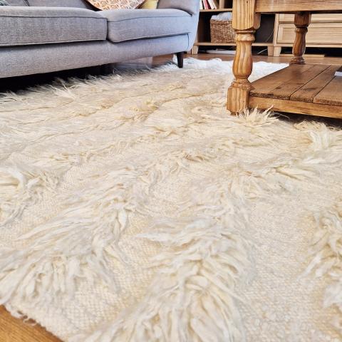 Tapis kaki FLOKATA Crème