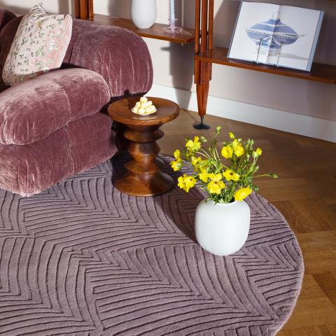 Tapis rond FOLIA Bordeaux