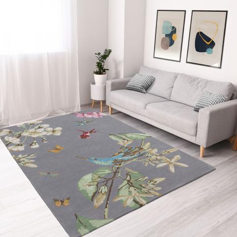 Tapis motif animalier HUMIBIRD Gris