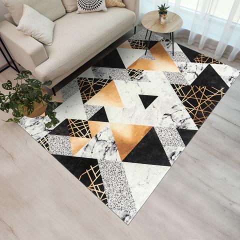Tapis formes géométriques IMPNUM 37 Noir