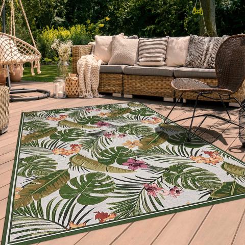 Tapis d'extérieur fait à la machine JARDIN Vert