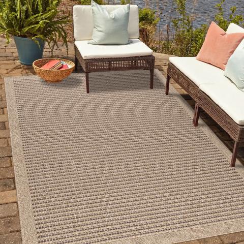 Tapis d'extérieur fait à la machine JUTE ART Marron