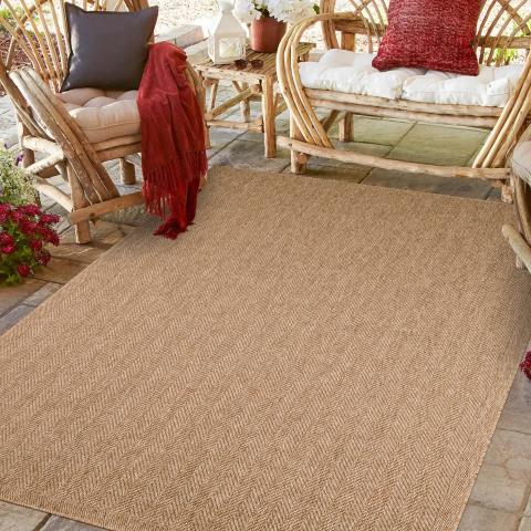 Tapis d'extérieur fait à la machine JUTE ART 4 Beige