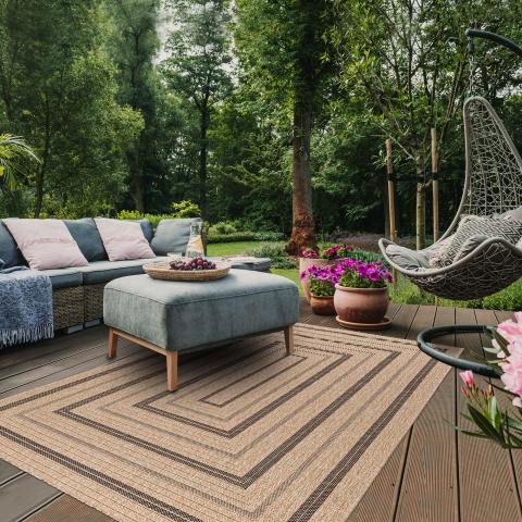Tapis formes géométriques JUTE ART 5 Noir
