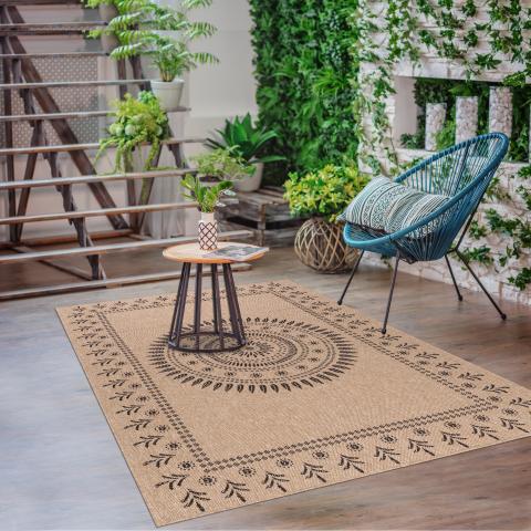 Tapis d'extérieur fait à la machine JUTE ART 6 Noir