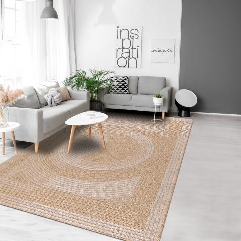 Tapis d'extérieur fait à la machine JUTE ART 7 Beige