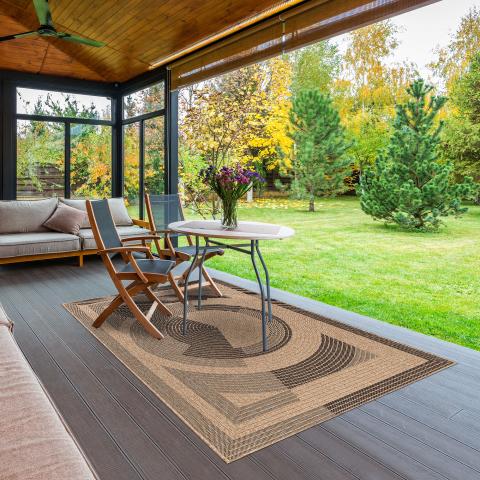 Tapis d'extérieur fait à la machine JUTE ART 7 Noir