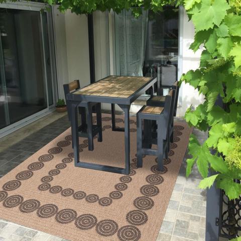 Tapis d'extérieur fait à la machine JUTE ART 8 Noir