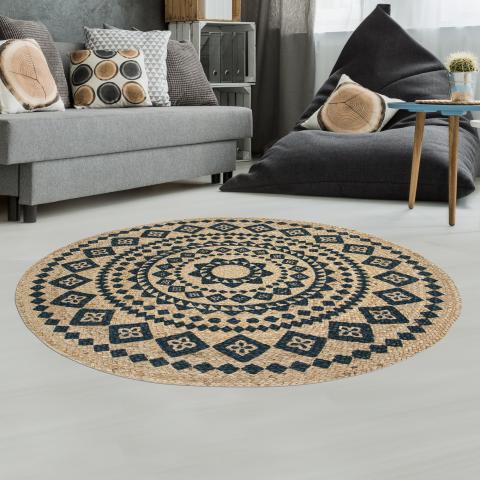 Tapis rond BLARON Bleu