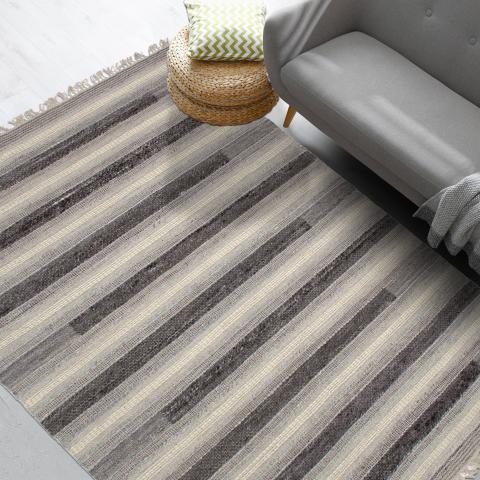 Tapis kilim KORLANE Gris