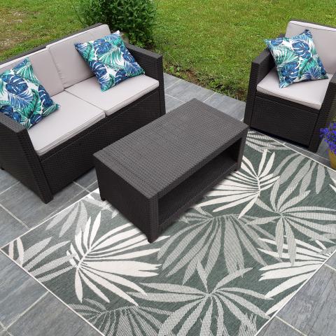 Tapis d'extérieur fait à la machine LYN2 AM REVERSIBLE Vert