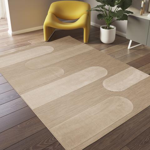 Tapis d'extérieur fait à la machine LUMIERE 4 Beige