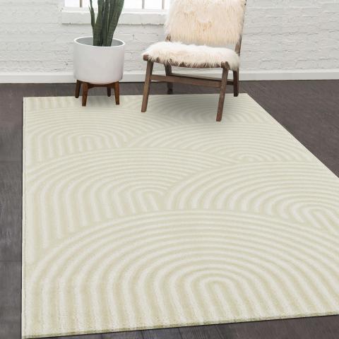 Tapis formes géométriques LUNKIN Crème