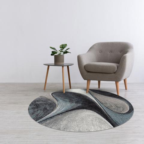 Tapis rond LYN8 MADILA Bleu