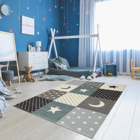 Tapis chambre bébé MINIKIDS Bleu
