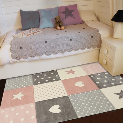 Tapis chambre bébé MINIKIDS Rose