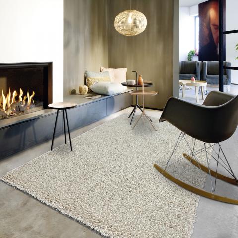 Tapis à poils longs GRAVELA Gris