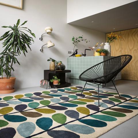 Tapis bleu et vert MULTEM Bleu