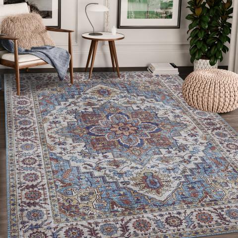 Tapis bleu et vert NIKEL Bleu