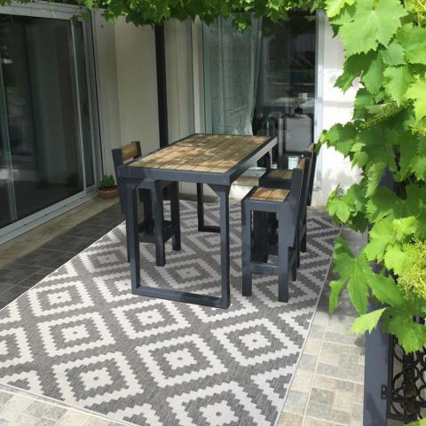 Tapis argent LYN2 I REVERSIBLE Argent