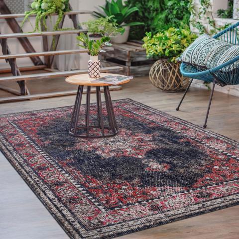 Tapis d'extérieur fait à la machine OZLEM Rouge